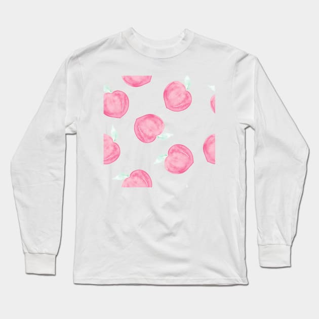 Watercolor peaches Long Sleeve T-Shirt by jeune98